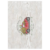 ファミリー懇親会レッドヴィンテージトラックサンフラワー素朴 テーブルクロス (正面)