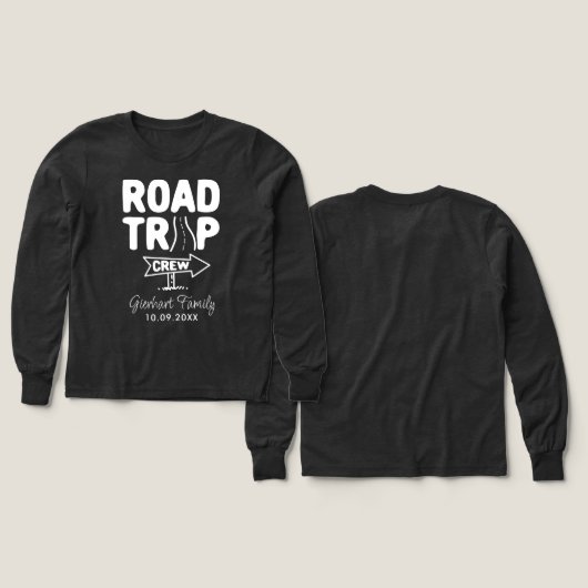 ファミリー懇親会ロードトリップはっきりしたタイポグラフィカスタム (デザイン 正面＆背面)