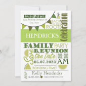 ファミリー懇親会ワードアートデザイン 招待状 (正面)