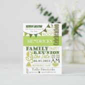 ファミリー懇親会ワードアートデザインI ポストカード (スタンド正面)