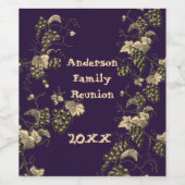 ファミリー懇親会ヴィンテージグレープつる植物ラージイベント ワインラベル (シングルラベル)