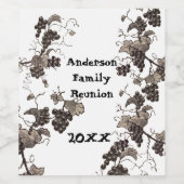 ファミリー懇親会ヴィンテージグレープつる植物ラージイベント ワインラベル (シングルラベル)