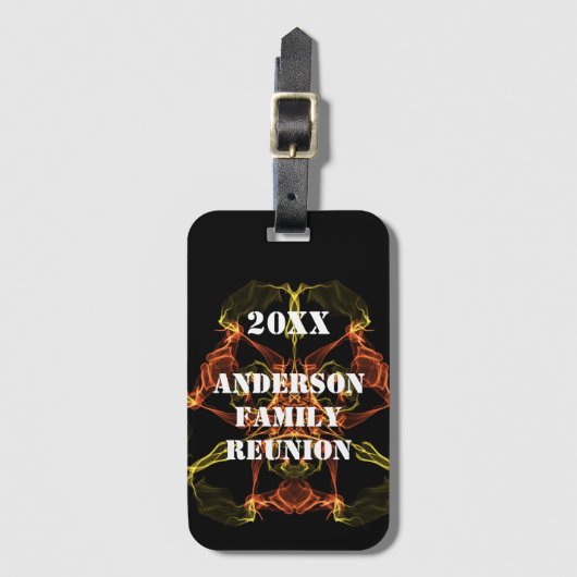 ファミリー懇親会ヴィヴィッドイエローオレンジシナイベント ラゲッジタグ (正面縦)