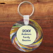 ファミリー懇親会ヴィヴィヴィッド絞り染めスワール抽象芸術イベント キーホルダー (正面)