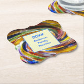 ファミリー懇親会ヴィヴィヴィッド絞り染めスワール抽象芸術イベント ペーパーコースター (アングル)