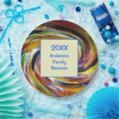 ファミリー懇親会ヴィヴィヴィッド絞り染めスワール抽象芸術イベント ペーパープレート (パーティー)