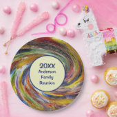 ファミリー懇親会ヴィヴィヴィッド絞り染めスワール抽象芸術イベント ペーパープレート (パーティー)