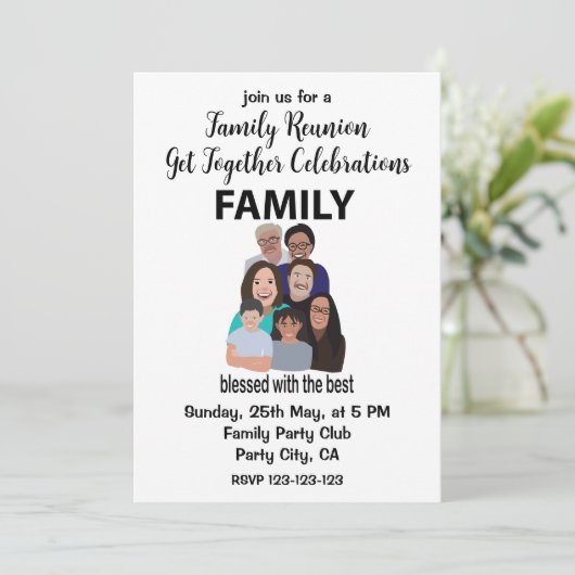 ファミリー懇親会一緒にパーティーファミリー懇親会 招待状 (スタンド正面)