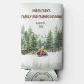 ファミリー懇親会名フォレストキャンプファイアーグリーン スリム缶クーラー (裏面)