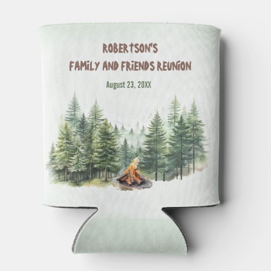 ファミリー懇親会名フォレストキャンプファイアーグリーン 缶クーラー (裏面)