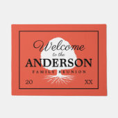 ファミリー懇親会名前をカスタムするへようこそ ドアマット (正面)