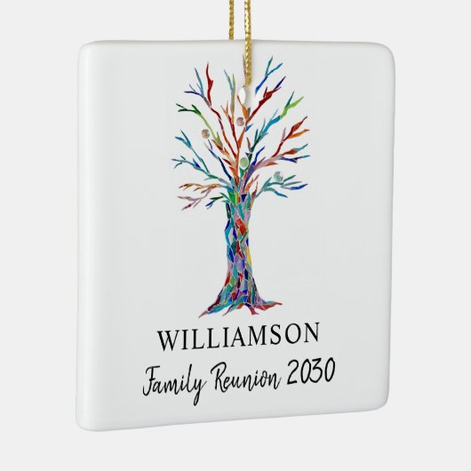 ファミリー懇親会名前をカスタムするファミリーツリー セラミックオーナメント (右)