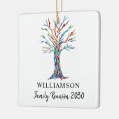 ファミリー懇親会名前をカスタムするファミリーツリー セラミックオーナメント (左)