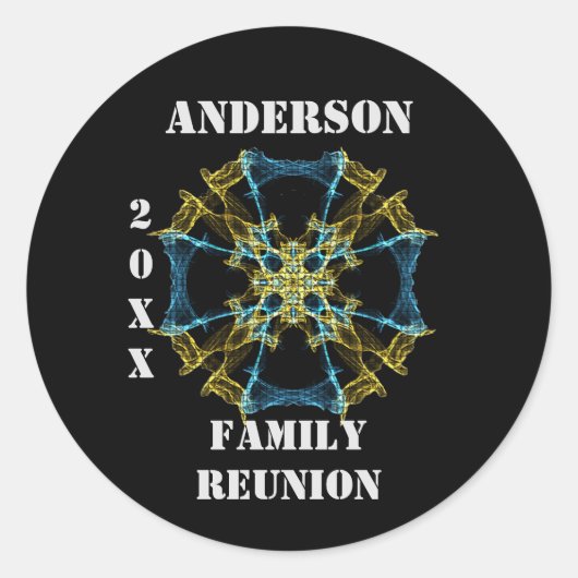 ファミリー懇親会宇宙天空封筒用シール ラウンドシール (正面)