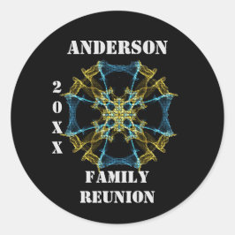 ファミリー懇親会宇宙天空封筒用シール ラウンドシール