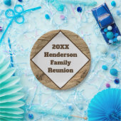 ファミリー懇親会年と姓ウッドグレイン ペーパープレート (パーティー)