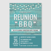 ファミリー懇親会年次BBQバーベキュー素朴 マグネット招待状 (正面)