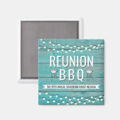 ファミリー懇親会年次BBQバーベキュー素朴 マグネット (正面/裏面)