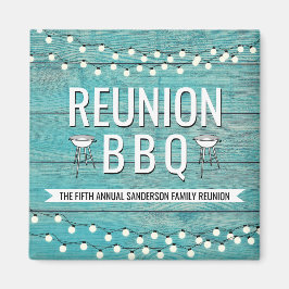 ファミリー懇親会年次BBQバーベキュー素朴 マグネット