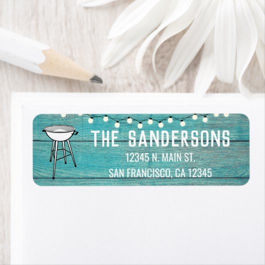 ファミリー懇親会年次BBQバーベキュー素朴 ラベル (インサイチュ)