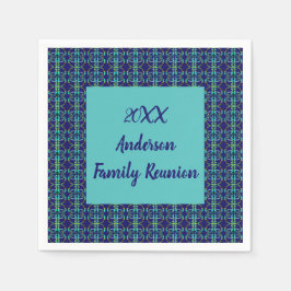 ファミリー懇親会幾何学的なタイ染料の年次ギャザリング スタンダードカクテルナプキン