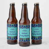 ファミリー懇親会幾何学的なタイ染料の年次ギャザリング ビールラベル (ボトル)