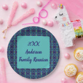 ファミリー懇親会幾何学的なタイ染料の年次ギャザリング ペーパープレート (パーティー)