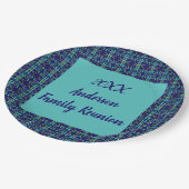 ファミリー懇親会幾何学的なタイ染料の年次ギャザリング ペーパープレート (アングル)