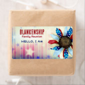 ファミリー懇親会愛国的な花の紙名タグ ラベル (インサイチュ)