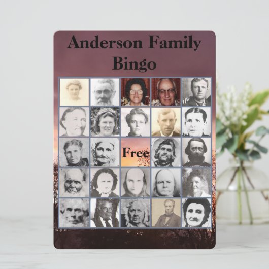 ファミリー懇親会招待状とフォトビンゴカード (スタンド正面)