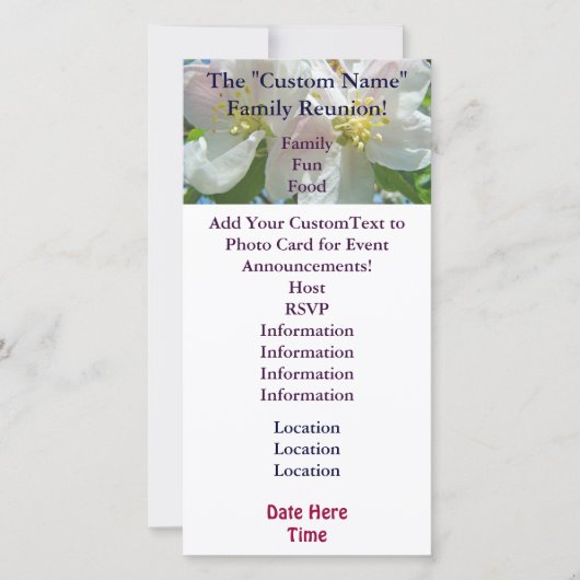 ファミリー懇親会招待状カードイベントの花 (正面)