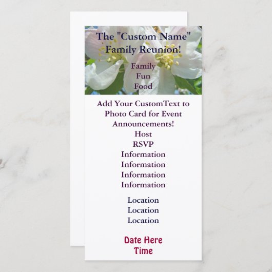 ファミリー懇親会招待状カードイベントの花 (正面/裏面)