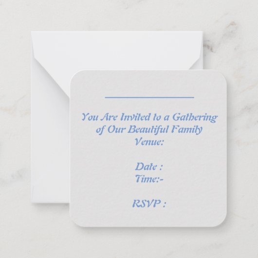 ファミリー懇親会招待状ノテカード ノートカード (裏面)