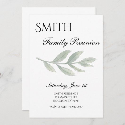 ファミリー懇親会招待状ファミリーギャザリング招待状 招待状 (正面/裏面)