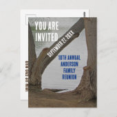 ファミリー懇親会招待状素朴レイクバケーション ポストカード (正面/裏面)