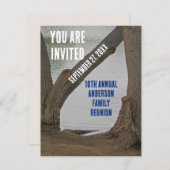 ファミリー懇親会招待状素朴レイクバケーション 招待状 (正面/裏面)