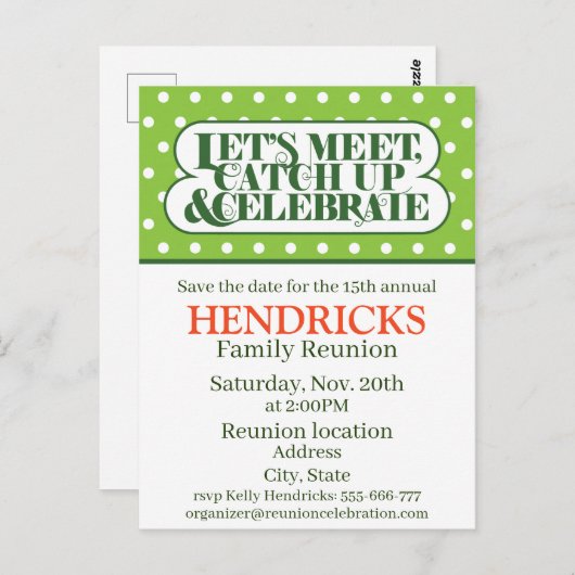 ファミリー懇親会招待状 ポストカード (正面/裏面)