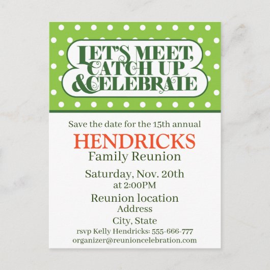 ファミリー懇親会招待状 ポストカード (正面)