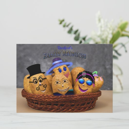 ファミリー懇親会招待状 – ポテトファミリー – ユーモア 招待状 (スタンド正面)