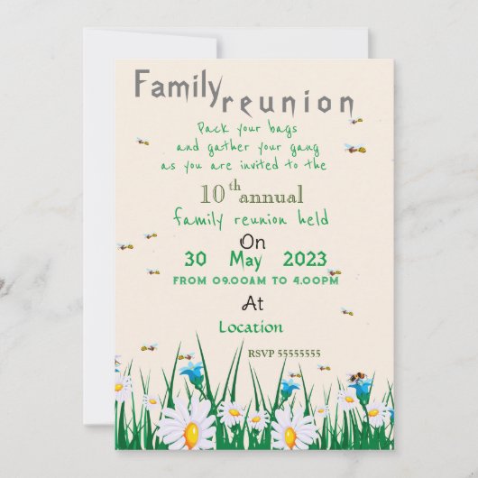 ファミリー懇親会招待状 招待状 (正面)