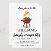 ファミリー懇親会招待状Bbqクックアウト 招待状 (正面/裏面)