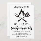 ファミリー懇親会招待状Bbqクックアウト 招待状 (正面/裏面)