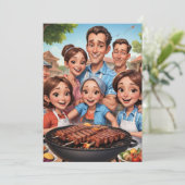 ファミリー懇親会招待状Bbqクックアウト 招待状 (スタンド正面)