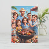 ファミリー懇親会招待状Bbqクックアウト 招待状 (スタンド正面)