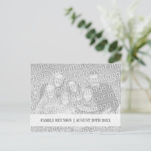 ファミリー懇親会日付のフォトポストカードを保存 案内ポストカード (スタンド正面)