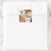 ファミリー懇親会日付を保存するオレンジ色の茶色のGroovy スクエアシール (バッグ)