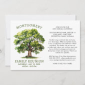 ファミリー懇親会水彩ツリー写真 招待状 (正面)