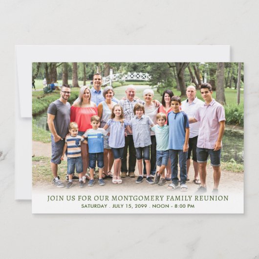 ファミリー懇親会水彩ツリー写真 招待状 (裏面)