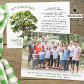 ファミリー懇親会水彩ツリー写真 招待状