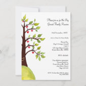 ファミリー懇親会水彩ハートツリー招待状 招待状 (裏面)